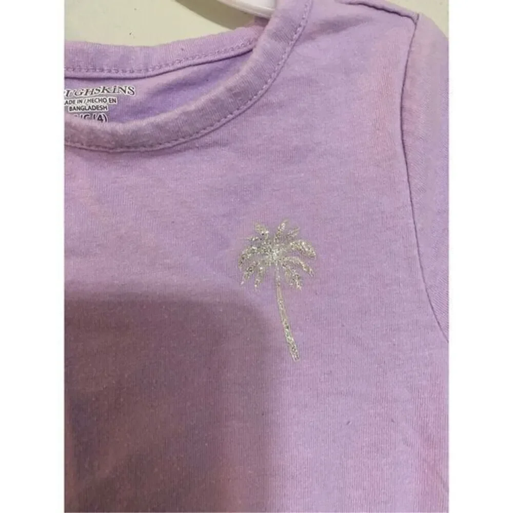 Little girls size, small purple, flamingo, short‎ sleeve dress